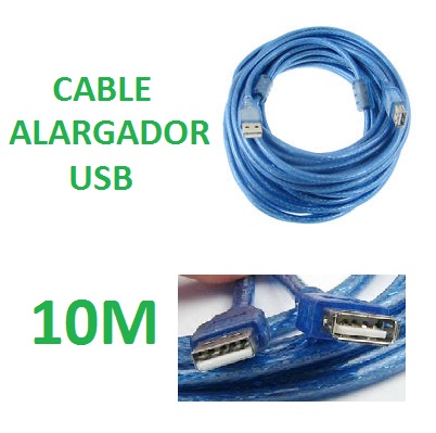 Cable grueso anti rotura 10 METROS MACHO - HEMBRA 480 Mbps calidad, no pierde la señal, doble capa cualuier dispositivo wifi camara pc ordendador portatil 